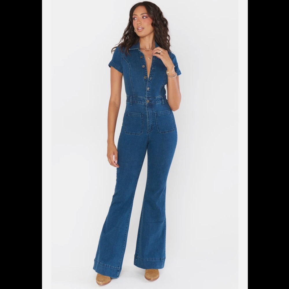 Show Me Your Mumu Everhart denim jumpsuit NWT XL